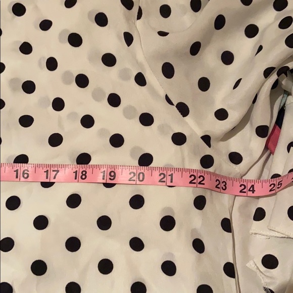 Black & White Polka Dot Flounce Sleeve Top Sz 16 - Picture 6 of 6